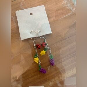 Free People Multicolor Beaded Earrings NWT